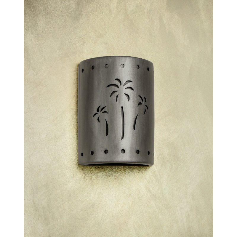 Hockinson Ceramic Outdoor Wall Light, LED Bulb Included, 13" H x 9.5" W x 5" D, Rubbed Pewter