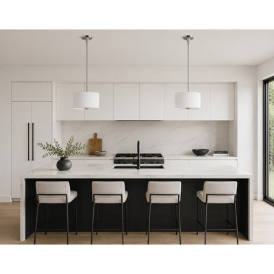 Luminaire suspendu cylindrique unique à 2 lumières Alceo