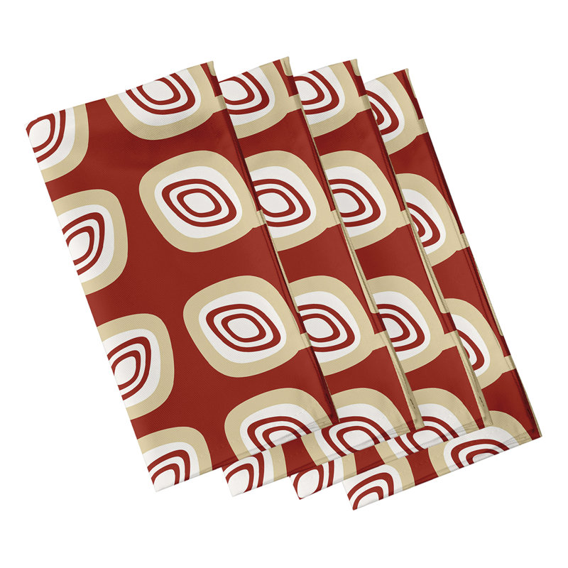 Ensemble de serviettes 4 pièces Leaf Tree, L 18 po x L 18 po, Orangé