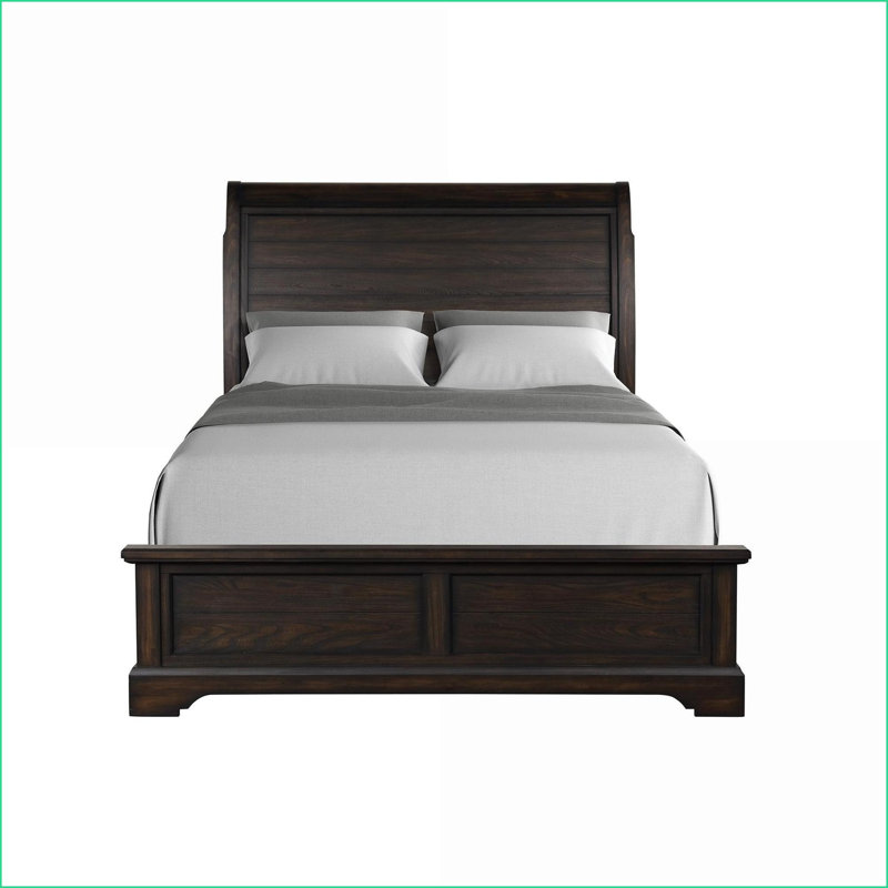 Grand pin massif Lit-bateau traditionnel Elm, Grand lit
