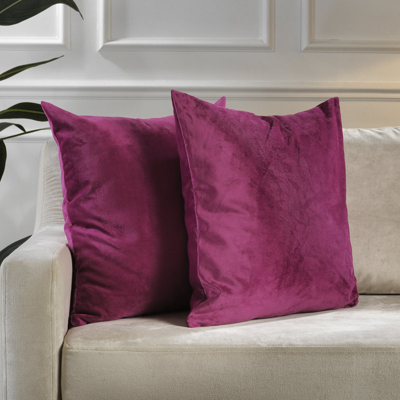 Matte Velvet Pillow Cover, 26" x 26", 51 Fushia