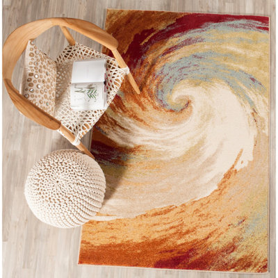 Tapis crème / orange Ora