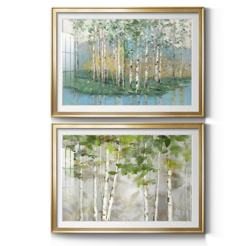 Birch Reflections Revisité - 2 pièces, Or, H 26,5 po x l 73 po x P 1,5 po