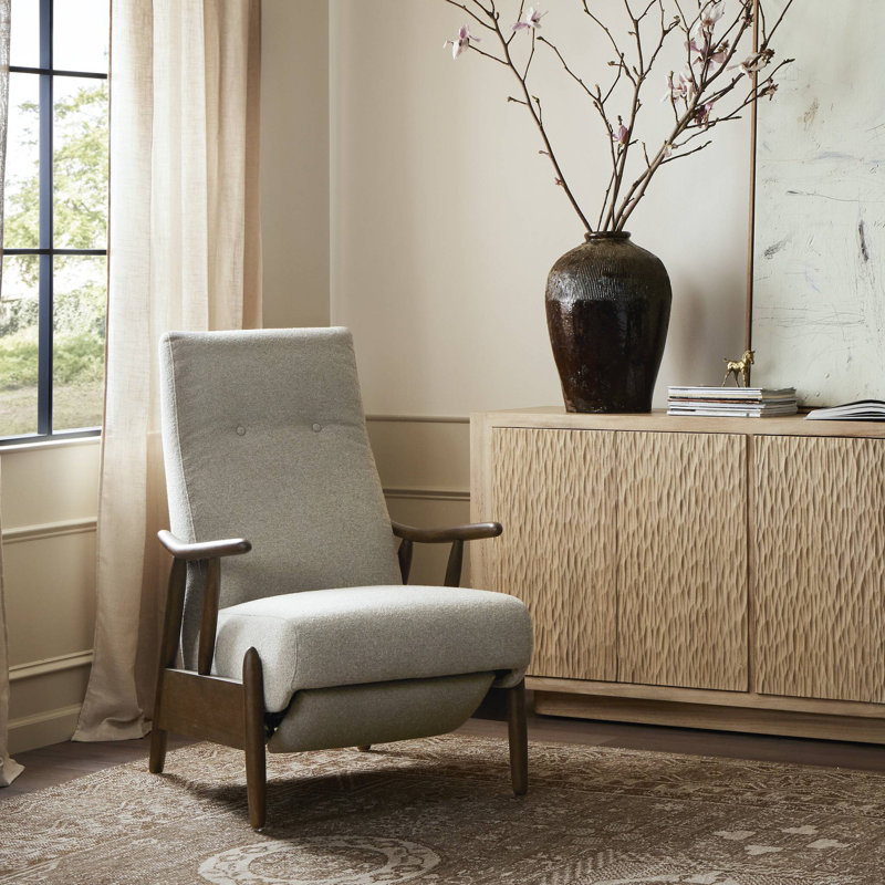 Jarvis Recliner-Dakota Tobacco, Weslie Flax Polyester Blend