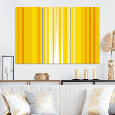 Impression sur toile, 3 pièces, jaune sur toile