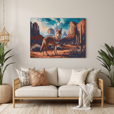 «Southwestern Animals», art mural noir en métal Coyote 17