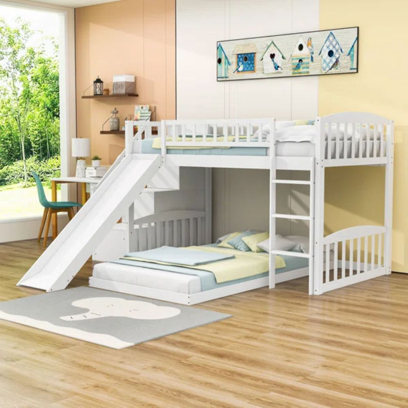 Gissela Kids Twin Over Twin Bunk Bed, White