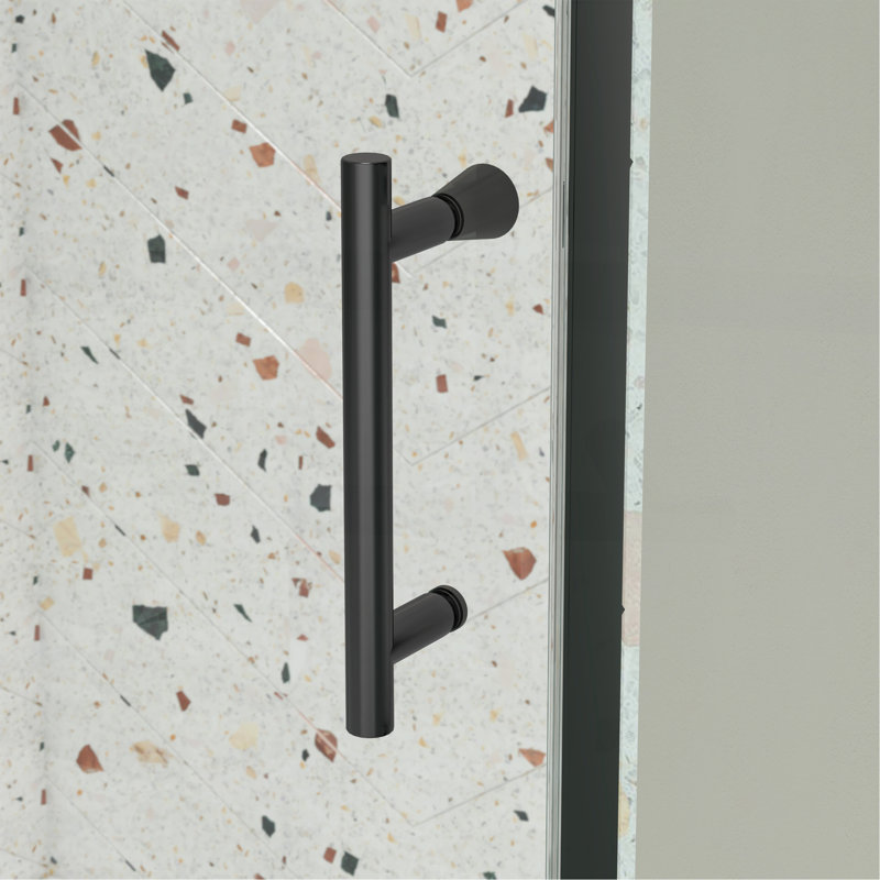 Porte de douche en verre 28-32 "x H 72" Piovt, Noir mat