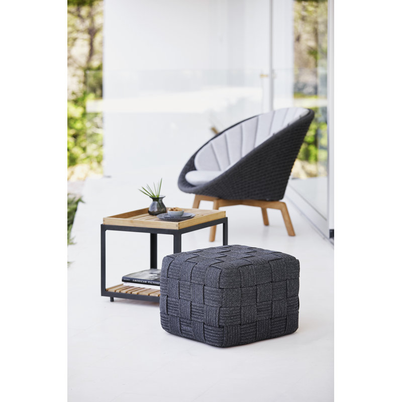 Cube Outdoor Ottoman, Dark Gray