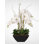Real Touch White Phalaenopsis Orchids in a Black Metal Zinc Pot