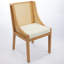Chaise de salle à manger rembourrée en lin beige avec structure en bois d'hévéa massif et beige-1077370334