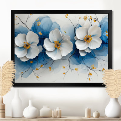 Velours cerisier en fleurs bleu Simplicity III - art mural fleur de cerisier