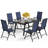 Argyri 6 - Person Patio Dining Set with Extendable Rectangular Table-87462718