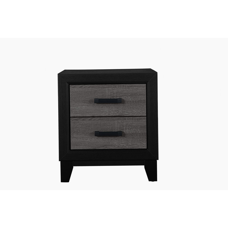 Table de chevet gris et noir SOLUTO