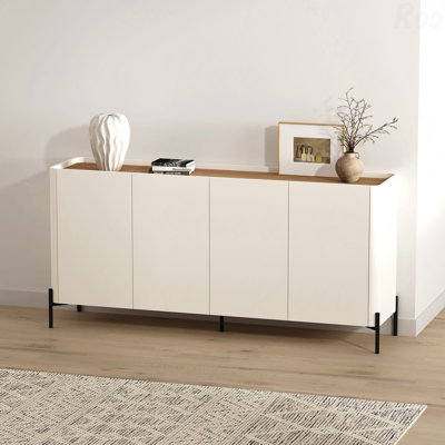 Buffet en érable et blanc cassé