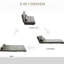 Plancher convertible, canapé-lit pliant gris foncé, 2 coussins, réglable, peu encombrant, chaise de construction, construction robuste