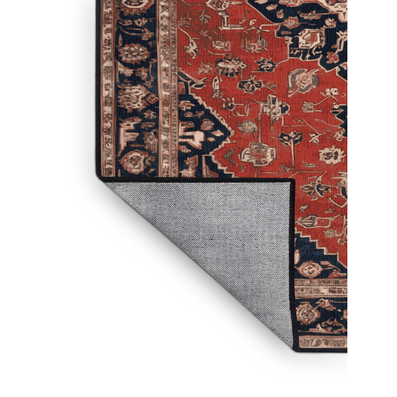 Tapis brun lavable à la machine, Rond 5 pi