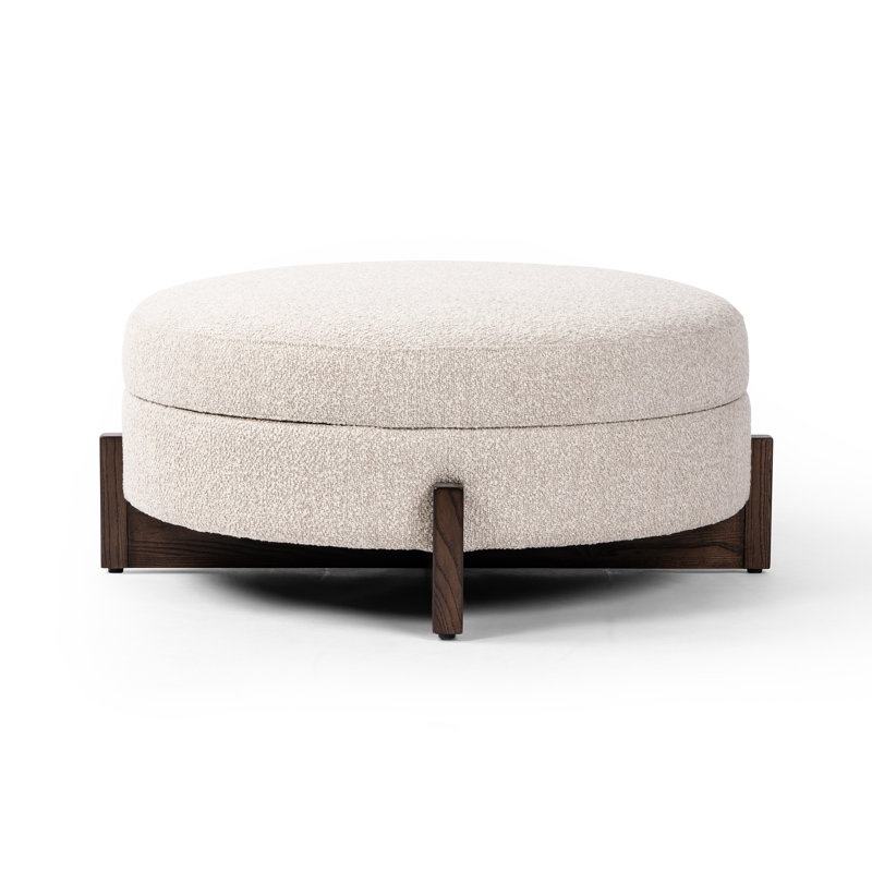 Esben Storage 39" Sattley Fog Ottoman, Dark Brown, Saddle Fog Boucle