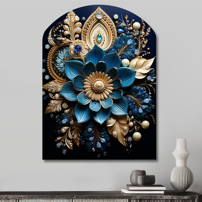 «Hinduisim Art Sacred Om - Arch Hinduism», décoration murale asymétrique en métal, H 34 po x l 25 po