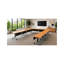 Tables de formation mobiles commerciales avec alimentation intégrée | Ensemble de 5 | Tables gigognes pliables de 80 po | Roulettes verrouillables | Mobilier de salle de conférence et de classe | Hêtre | Sièges 10