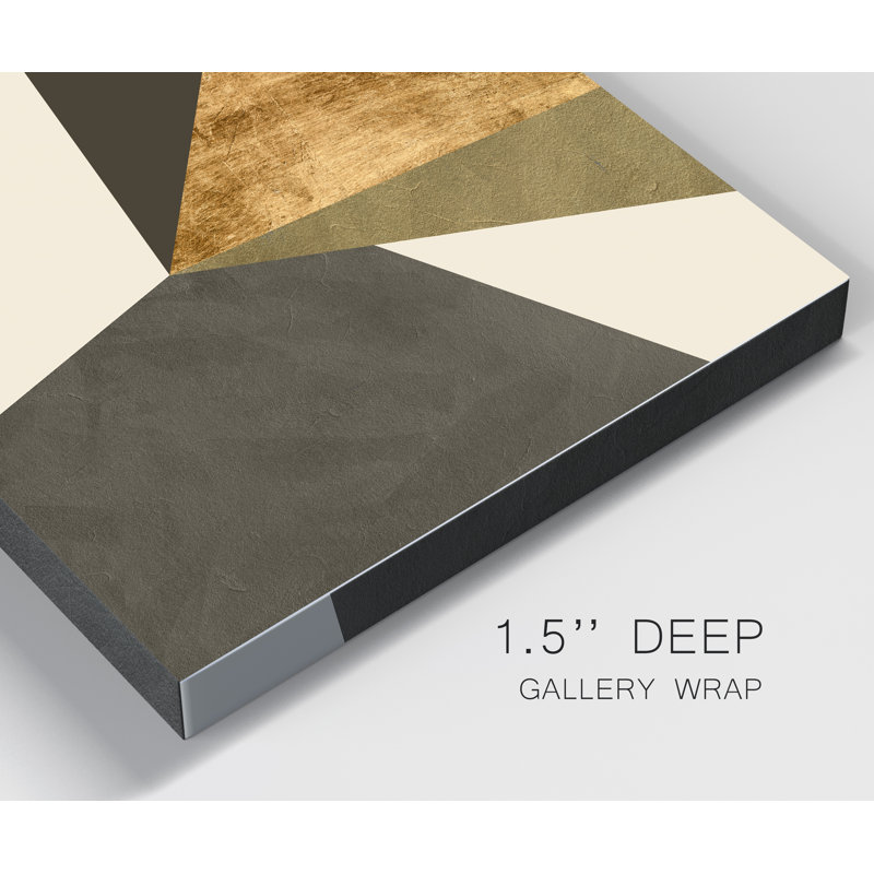 «Gold and Gray Exploration IX», reproduction d'art sur toile, H 48 po x l 32 po x P 1 po