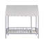 Finition grise lit plateforme lit à baldaquin en tissu moderne en bois 1pc-309276359