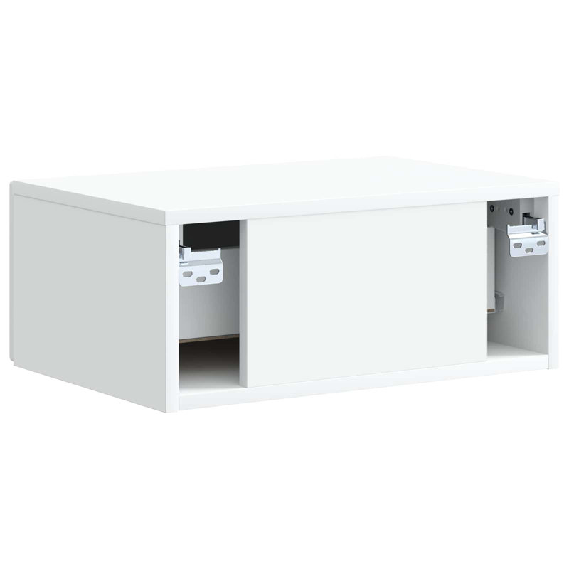 49cm W Manufactured Wood Bedside Table, White