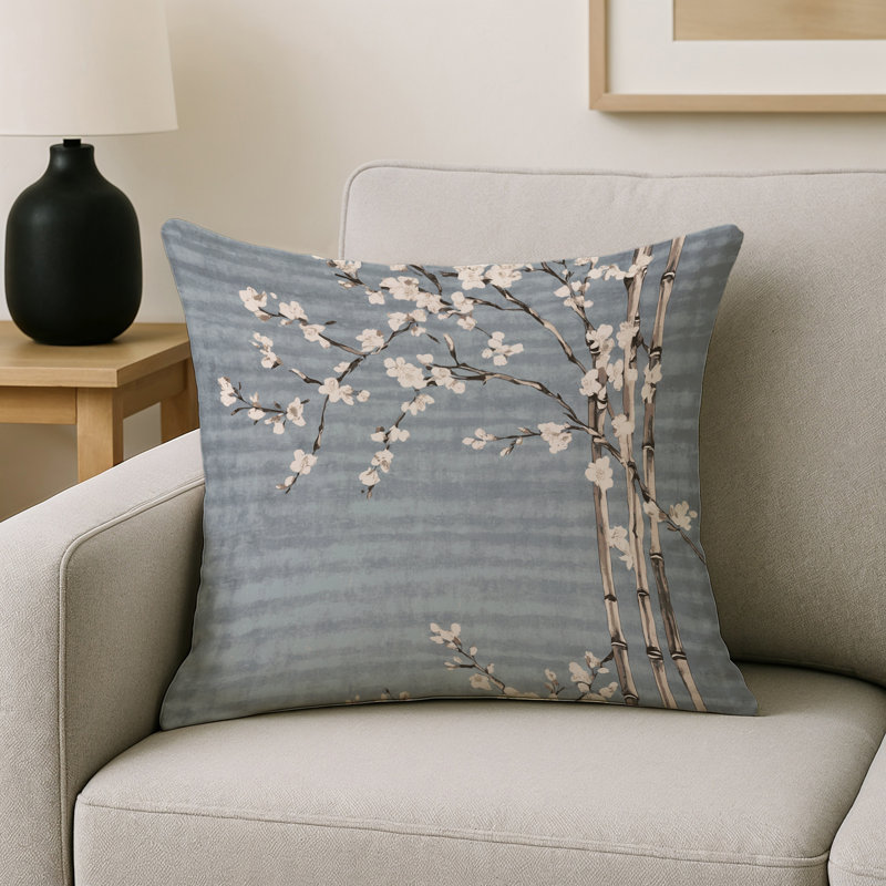 Coussin décoratif intérieur / extérieur gris Modern Modern, Carré 16 po, Gris floral 52
