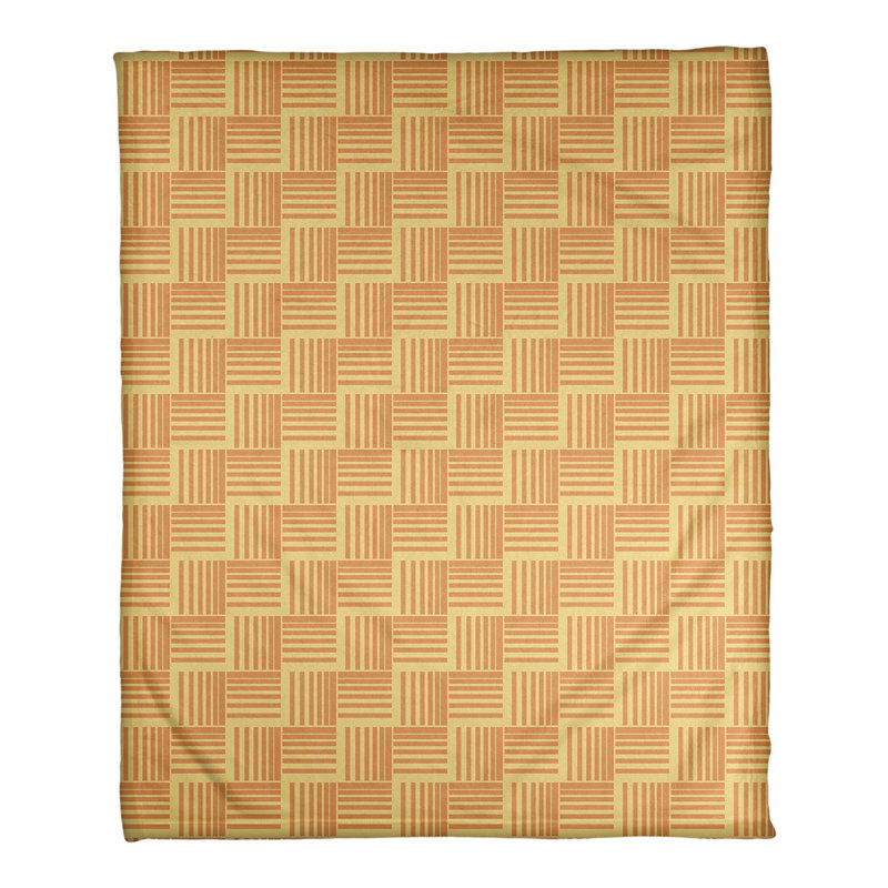 Couverture polaire à rayures classic basketweave, l 50 po x L 60 po, Jaune et orange