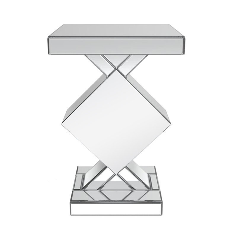 Pedestal Glass End Table