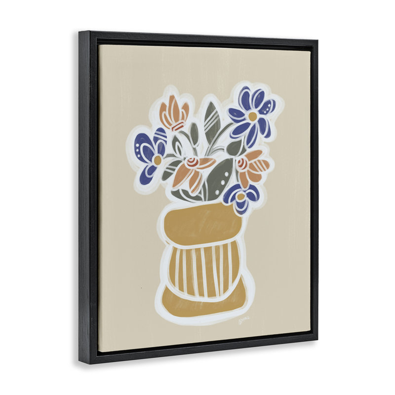 Cadre flottant avec bouquet de fleurs Arria, design par Beki Marquardt, Cadre flottant noir de jais, H 21 po x l 17 po