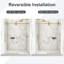 Porte de douche coulissante simple sans cadre Marlowe avec verre trempé et roulettes en acier inoxydable-123044015-123044017