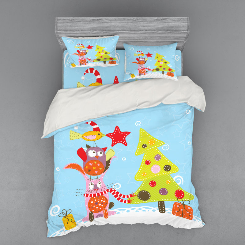 Ensemble de housse de couette en microfibre bleue, Housse de couette grand + 3 pièces supplémentair