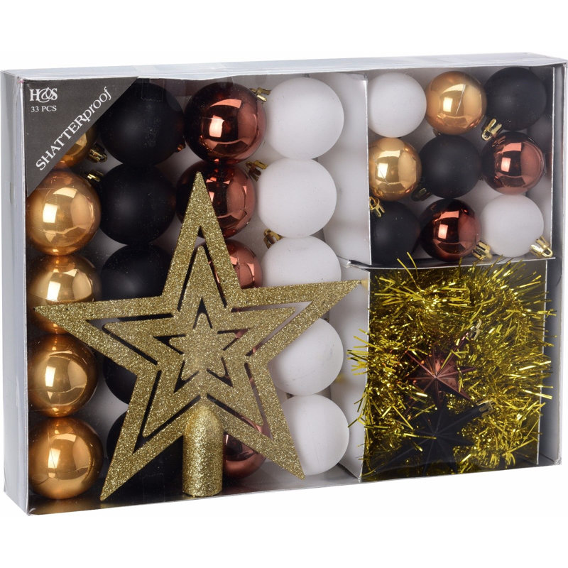 25cm Astrology & Stars Ball Ornament, Golden Glamour