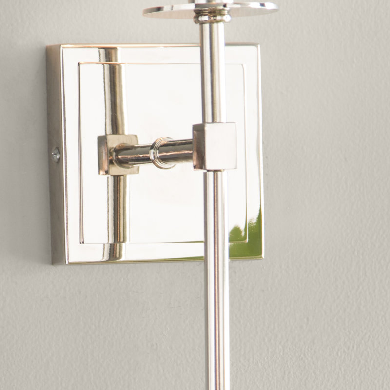 Aayush 1-Light Dimmable Wallchiere in Polished Nickel, Polished Nickel