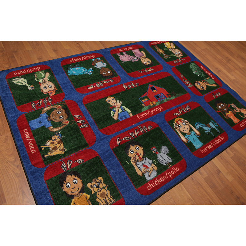 Tapis bleu en laine de velours Kilmersdon