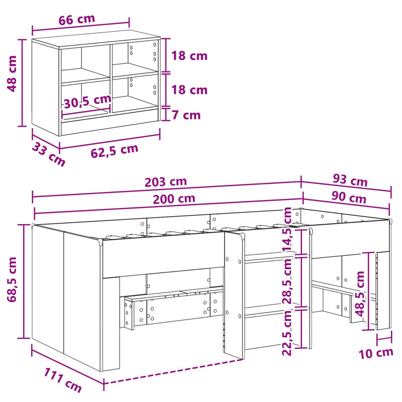High Sleepers, European Single (90 x 200 cm)