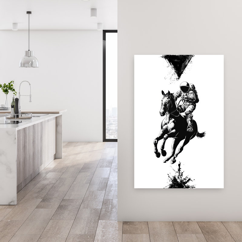 Art mural cheval cosmique abstrait moderne