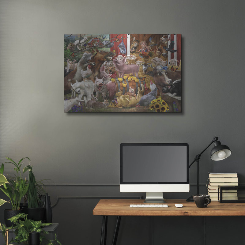 «Farmyard Frenzy» par Bigelow Illustration, H 24 po x l 36 po