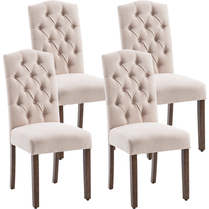 Luxurious Dining Chair Modern Button-Tufted Parsons Chair For Dining Room & Kitchen, Upholstered & Padded Seat For Extra Comfort