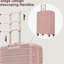 Ensemble de valises rigides 6 pièces avec serrure TSA, ensemble de valise à roulettes 16/20/24/28 pouces avec sac de voyage extensible et trousse de toilette imperméable, poignée réglable (
rose)