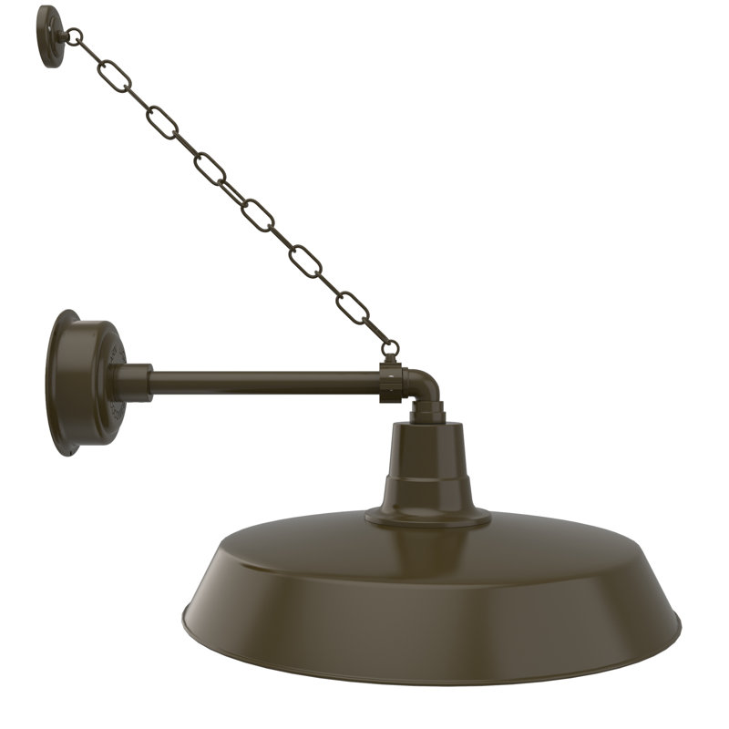 Luminaire de grange d'extérieur à DEL Haleigh, 10" H x 22" L x 23" D, Bronze acajou