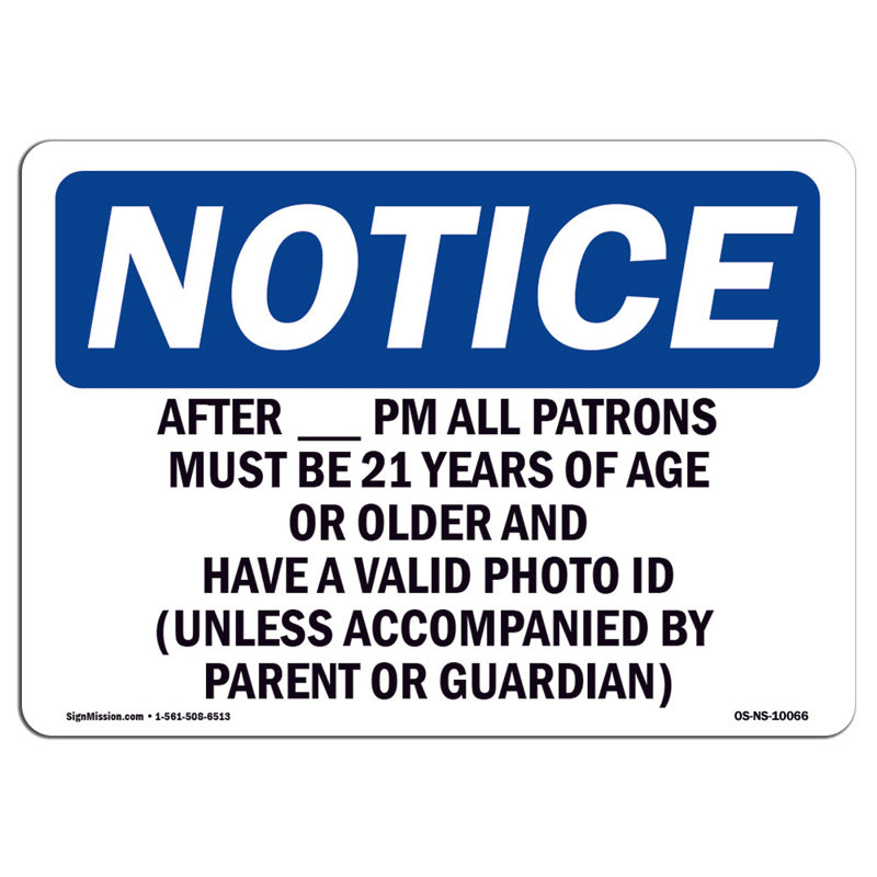 «All Patrons Must Be 21 Years»