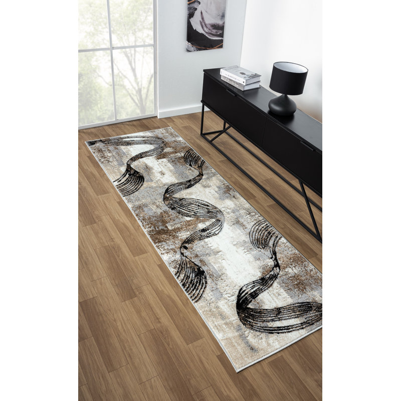 Vladya Abstract design Area Rug, Runner 2'8" x 7'10"