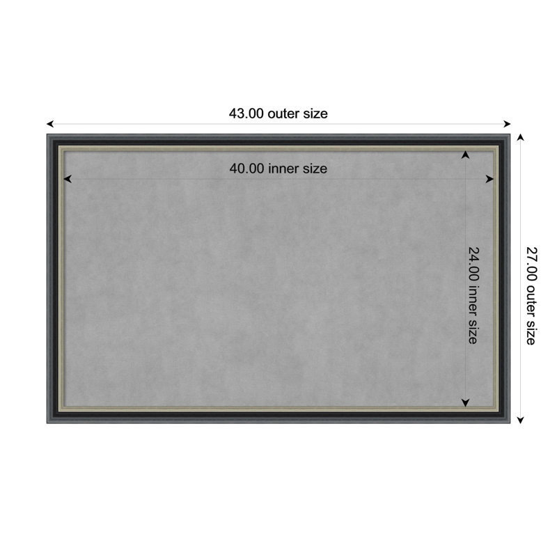 Tableau magnétique magnétique en métal, H 27 po x l 43 po