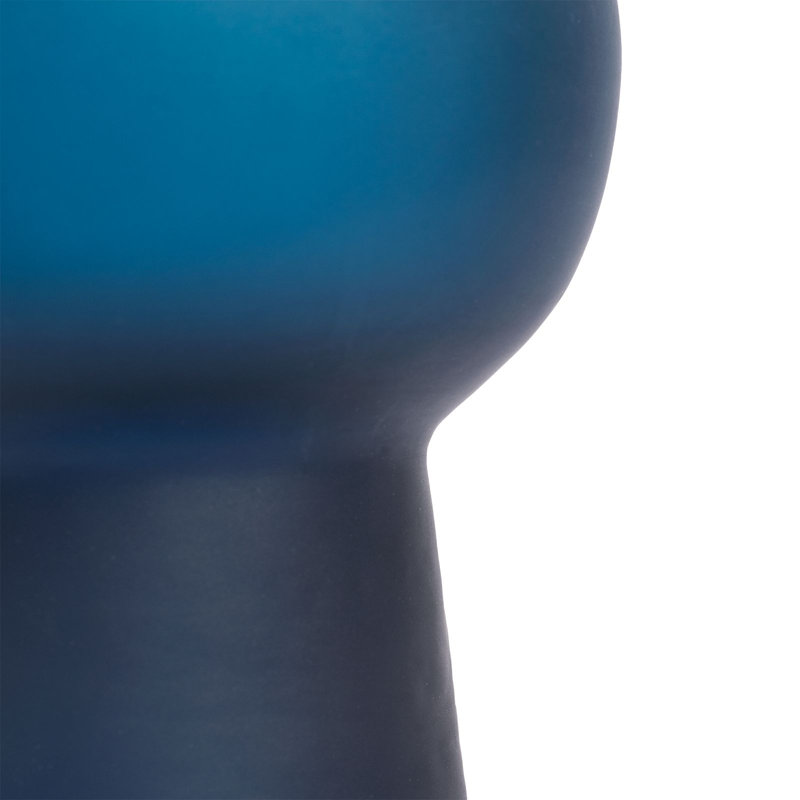 Sharri Handmade Glass Table Vase, 12" H x 8" W x 8" D, Prussian Blue