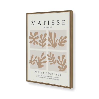 Matisse's La Gerbe Quartet à imprimé brun dans un cadre