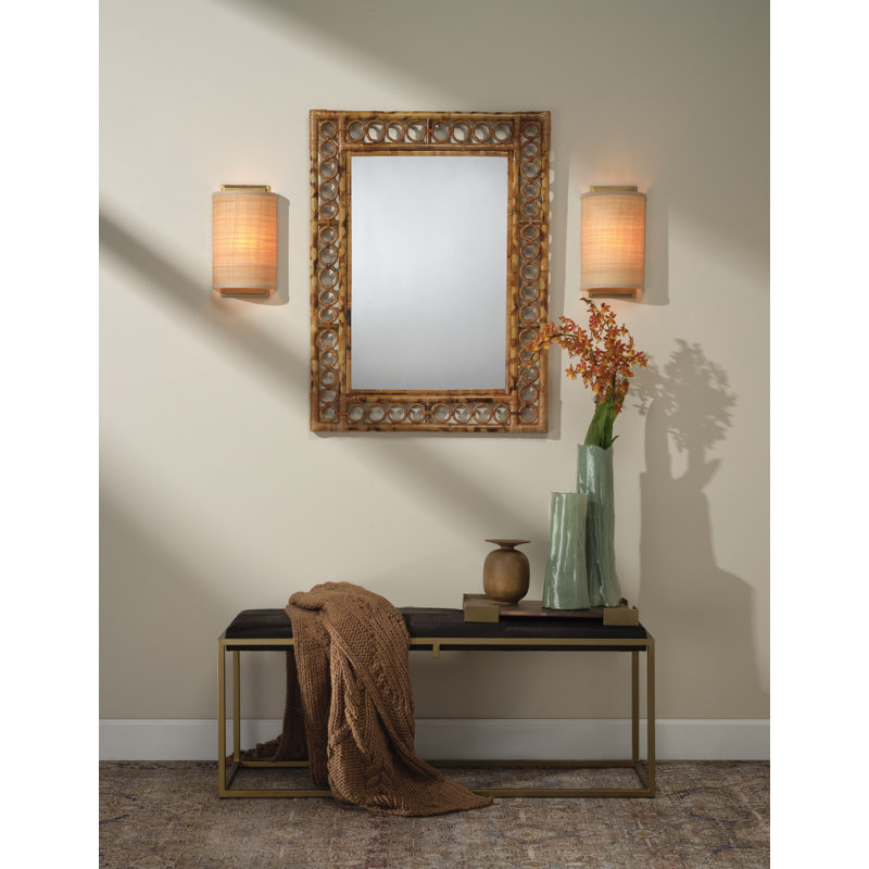 Riley Raffia 1-Light Wall Sconce, Beige