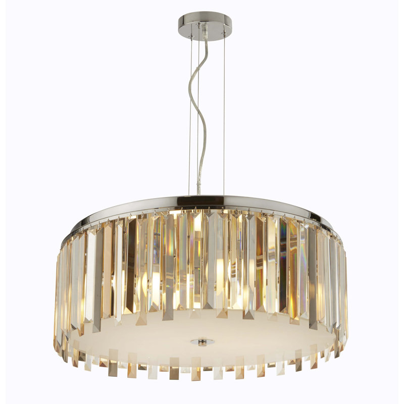 Clarissa 5 - Light Silver Drum Pendant