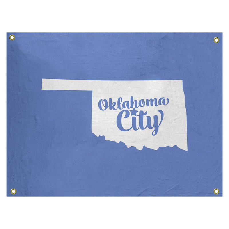 Tapisserie murale oklahoma city oklahoma, H 26 po x l 36 po, Bleu